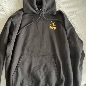 Black AVP Hoodie with Yellow Logo